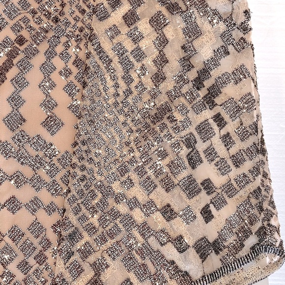 2x🎉HP Anna Sui Anthropologie Metallic Silver Sequin Mini Dress Retrofete Style - Picture 14 of 15